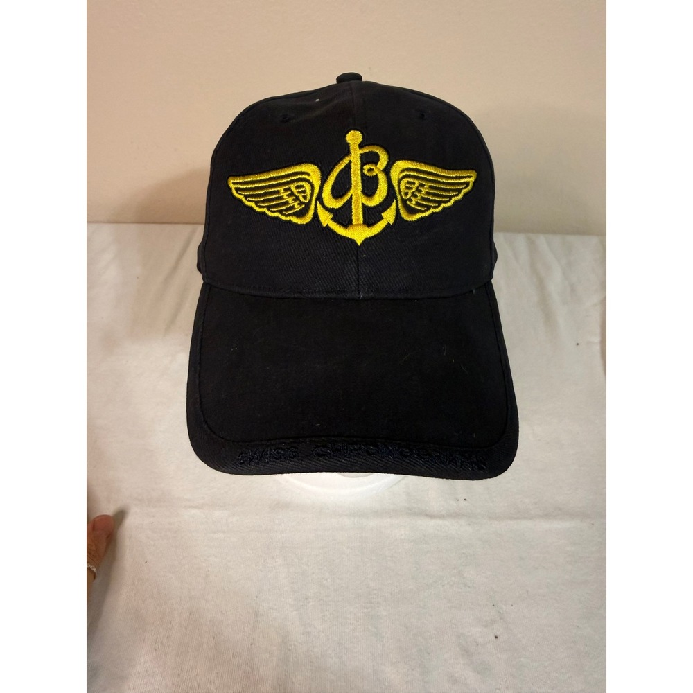 Breitling Swiss Chronographs Hat Navy Blue Yellow Embroidered Adjustable Cap - Picture 2 of 5